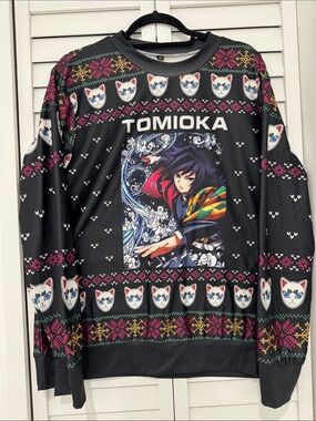 Tomioka Black Anime Graphic Men's Sweater